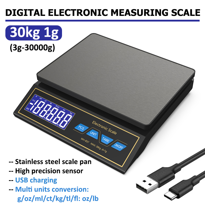 Kitchen Electronics Gadgets - LCD 디지털 주방 저울 30kg/1g 충전식