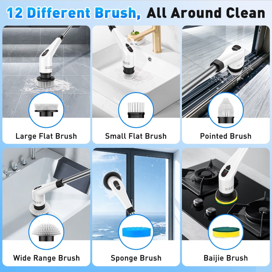 TINSOL 12 in 1 전기 청소 브러시(텔레스코픽 - Kitchen Electronics Gadgets 리뷰 및 가격